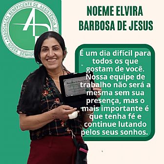 Noeme Elvira Barbosa de Jesus, nossa querida cozinheira.